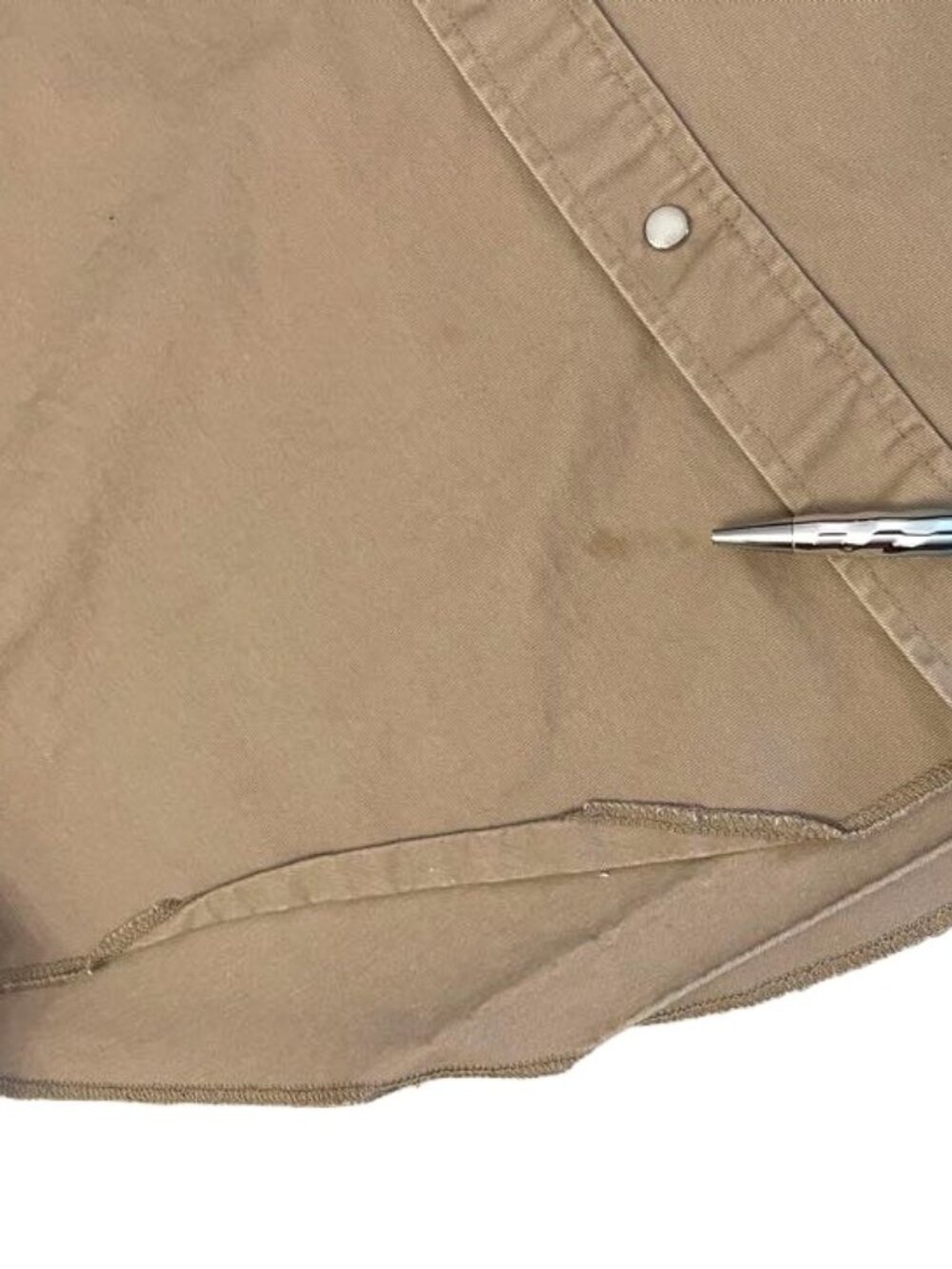 Vintage Wrangler Pearl Snap Shirt Large Heavyweight Long Sleeve Workwear Western - Picture 7 of 16